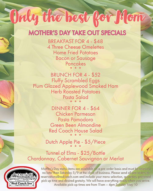 MothersDayTakeoutSpecials Red Coach Inn